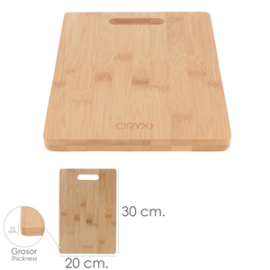 Tagliere da cucina in legno di bambù con manico 30 x 20 cm. - Product Image 2