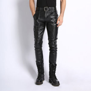 OHM 2024 Pantalon en cuir pour hommes taille haute personnalisable Streetwear durable pour l'extérieur à bas prix avec service OEM vente chaude - Product Image 4