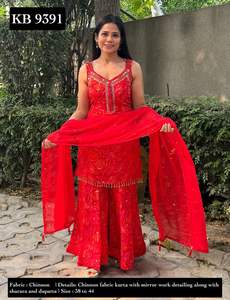 Conjunto Sharara Premium de 3 Piezas para Mujer, Kurta Sharara Tradicional con Dupatta, Colores Personalizados y Pedidos al por Mayor al Mejor Precio - Product Image 3