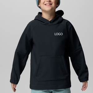 Veste en tissu polyester pour garçons, pull-over, design uni, logo personnalisé, tissu de haute qualité et poches kangourou, pas cher - Product Image 1