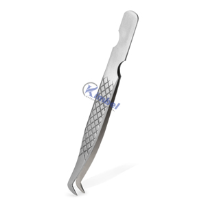 Pince à épiler d'extension de cils de volume à 90 degrés de haute qualité en acier inoxydable pointu avec logo personnalisé poignée en diamant solide - Product Image 2