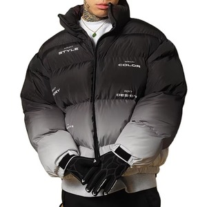 Chaqueta de Invierno Personalizada para Hombre 2025, Chaqueta Acolchada de Lona con Cuello Alto y Cremallera, con Logotipo Frontal y Relleno de Poliéster - Product Image 1