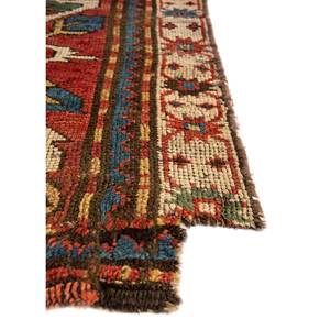Alfombra de Lana Anudada a Mano Kiaan, Diseño Geométrico Kilim Rojo y Naranja, Rectangular 9x12, para Entrada del Hogar, PAEM-1329 - Product Image 4