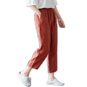 กางเกงลำลองเอวยางยืดผ้าโพลีเอสเตอร์เนื้อนุ่มระบายอากาศได้ดีสำหรับผู้หญิง - Product Image 2