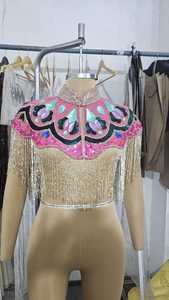 Écusson brodé de perles de strass en tissu personnalisé pour vêtements pour dames, vêtements et accessoires pour la couture à la main - Product Image 4