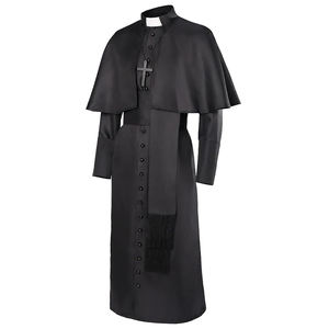 Haute qualité couleur unie coton respirant unisexe longue robe haut tendance prêtre vêtements église vêtements traditionnel musulman - Product Image 5