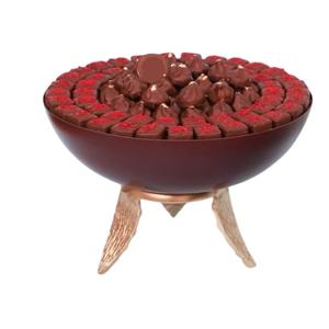 Elegant <b>White</b> Metal <b>Chocolate</b> Bowl With Gold Rim & Pedestal Stand Perfect For Wedding Party Desserts & Home Decor Display - Product Image 6