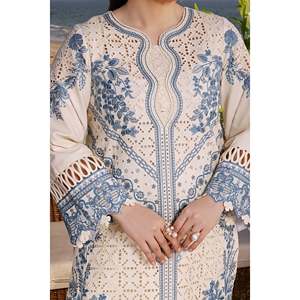 Ensemble de 3 pièces en mousseline de soie brodée avec dupatta en organza et pantalon ANEELAS BIC-4828 - Product Image 3
