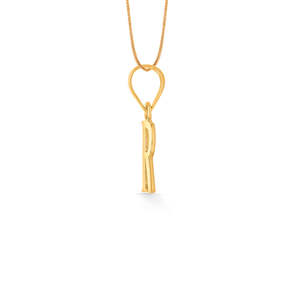 Colgante con letra R en oro amarillo, regalo unisex - Product Image 3