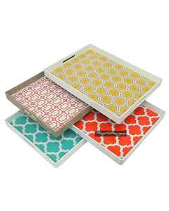 Venta al por mayor de bandejas de madera de tamaño personalizado artesanales accesorios de decoración de cocina con impresión de estilo rústico único - Product Image 2