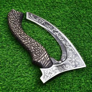 Hacha para Pizza de Acero con Alto Contenido de Carbono Forjada a Mano de Alta Calidad, Cortador de Pizza Vikingo con Funda de Cuero - Product Image 2