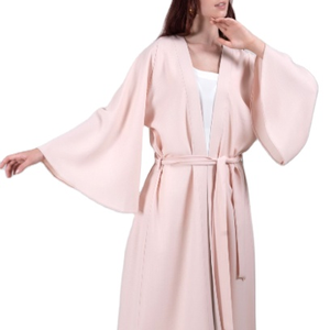 ใหม่ผู้หญิงแฟชั่นความยาวชั้นสบายๆเปิดด้านหน้าแขนยาวกริชกิโมโนกับเข็มขัด - Product Image 1