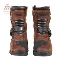 Botas de Motociclismo Impermeables para Aventura, con Cierre de Gancho y Bucle en la Parte Media de la Pantorrilla, Bordadas, Antideslizantes, Color Personalizado, para Motociclistas