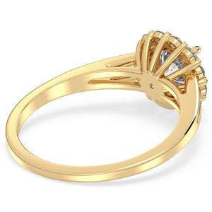 Reyes การปรับแต่ง CVD ห้องปฏิบัติการเติบโตเพชรแหวนหมั้นแหวนฮาโลสำหรับผู้หญิงได้รับการรับรอง IGI 14K เครื่องประดับชุบโรเดียมสีเหลืองทอง - Product Image 3