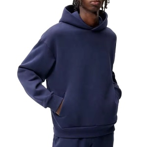 Manufacturer's Bulk Heavyweight Fleece Hoodie for Men Thick Cotton Oversize Pullover Custom Plain Dyed Sweatshirt for Autumn - Product Image 4