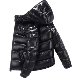 Manufacturer Custom Men Warn Winter Shiny <b>Quilted</b> Puffer Jacket Windbreaker Padded <b>Thick</b> Black Hooded Bubble Padded Jacket 2026 - Product Image 4
