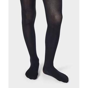 Girls XL Size Microfiber Opaque Tights 2-Pack Black Pantyhose Knitted Weaving Printed Pattern - Product Image 3