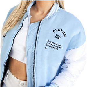 Chaqueta universitaria personalizada para hombres y mujeres primavera con cremallera gimnasio Vintage béisbol Patchwork pista al aire libre activo invierno impermeable - Product Image 4