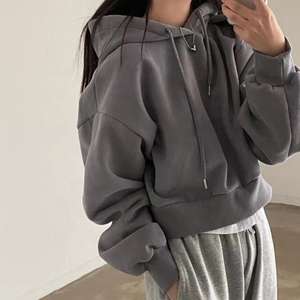 เสื้อฮู้ดผู้หญิงสีพื้น สไตล์ลำลอง แฟชั่นสตรีทแวร์ แขนยาว สำหรับผู้หญิง - Product Image 3