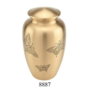 Urnas de cremación de latón grabadas de alta calidad Fabricante indio y exportador de urnas funerarias para adultos Acabado Premium - Product Image 2