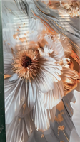 Panneau mural en PVC Morlenx Artistic Marble UV Sheet, design floral luxueux, panneau décoratif pour intérieur