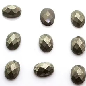 Pyrite Naturelle 9x11mm Rose Cut Ovale Cabochon Pierres Précieuses Certifiées de la Meilleure Qualité Pierres Précieuses de Guérison en Vrac de Fabricant Indien - Product Image 1