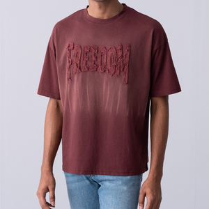 Camiseta de Algodón 220g con Estampado Personalizado, Corte Regular, Ecológica, Hombros Caídos, Estilo Urbano, Venta Directa de Fábrica - Product Image 1
