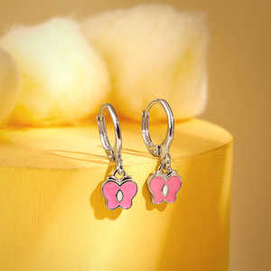 Pendientes de plata de mariposa mágica para niños, joyería bonita para niños - Product Image 3