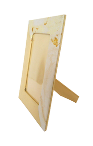 กรอบรูปพิมพ์ลายหินอ่อนทำมือสีครีมผ้าฝ้ายรีไซเคิลทำมือ - Product Image 2