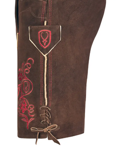 Authentic Bavarian Lederhosen for <b>Men</b> Traditional <b>Brown</b> Goat Leather <b>Shorts</b> with Custom Embroidered Design Oktoberfest Attire - Product Image 5