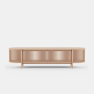 Gabinete de medios de TV de madera de mango hecho a mano Diseño estable para soportes de TV de sala de estar y dormitorio - Product Image 1