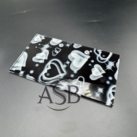 Palette à cils en acrylique noire à prix de gros avec aimant pour pinces, logo personnalisé, plateaux d'extension de cils, tuiles à cils