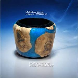 Quemador de incienso árabe hecho a mano Mubkhar de resina epoxi redonda Ramadán especial Mabkhara - Product Image 5