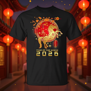 Camiseta Roja del Año Nuevo Chino del Caballo 2026, Diseño Personalizable Promocional - Product Image 3