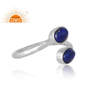 Anillo de Plata de Ley con Piedra Preciosa de Lapislázuli Natural, Joyería Personalizada para Mujer, Regalo para Ella, Diseño de Fabricante Indio - Product Image 4