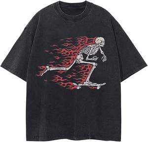 Camiseta Corta Holgada de Estilo Vintage para Hombre, 100% Algodón, Impresión Digital Personalizada del Fabricante - Product Image 1