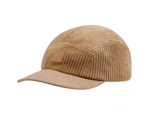 Chapeau de camping-car 5 panneaux en velours côtelé non structuré en gros patchs en cuir personnalisés Logo boucle légèrement incurvée casquettes vierges Camping pêche - Product Image 6