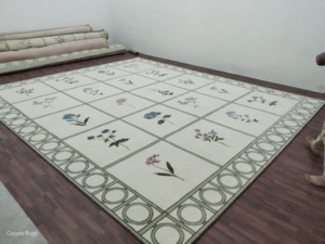 Tapis de haute Antique 8x11 pêche ivoire fait à la main Oushak tapis de prière de luxe maison zone tapis ensemble pour la décoration de salon - Product Image 6