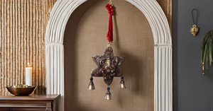 Colgante de pared de Lord Ganesha de latón de estilo moderno hecho a mano para decoración de puerta principal de entrada de boda y propósito de regalo - Product Image 4