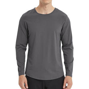 Transpirable Nuevo diseño Color sólido Tela cómoda hecha Camisetas para hombres Hip Hop Camiseta de manga corta - Product Image 5