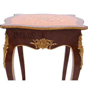 Juego de Mesa de Centro de Madera Curvada Clásica de Lujo con Detalles en Latón - Product Image 6