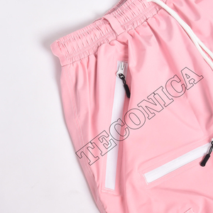 Pantalon de snowboard imperméable rose clair élégant de vente chaude avec des bouches d'aération de doublure chaude boucles de ceinture et taille de cordon - Product Image 4