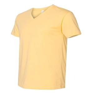Camisetas de Hombre con Cuello en V Lisas, Manga Corta, 100% Fibra de Algodón, 210g, Personalizables, Ecológicas, de Secado Rápido, OEM ODM, Casuales, Gran Venta - Product Image 1