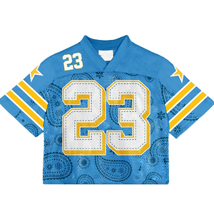 Camiseta Deportiva Retro de Moda Urbana, Transpirable, de Manga Corta, Estilo Fútbol Americano, con Impresión Sublimada Personalizada, Jersey de Malla - Product Image 2
