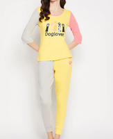 Conjunto de 2 Pijamas Sexys de Algodón con Estampado 3D para Mujer, Ropa de Dormir con Cuello Alto, Pantalones Cortos de Punto Jersey para Verano