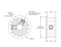 Pulley Timing Belt Pinion Seri 5414 5mm HTD Pitch Set Screw (Bore REX 8mm, 16 Gigi) STEM robot REV WCP FTC FRC