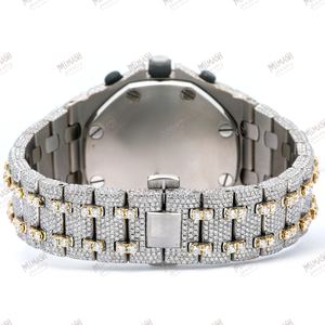 นาฬิกาเพชรมอยส์ซอไนต์สุดหรูดูหรูหราเป็นประกายพร้อมสร้อยข้อมือสแตนเลสของขวัญที่สมบูรณ์แบบสำหรับผู้ชายและผู้หญิง - Product Image 6