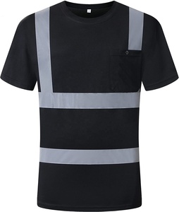 T-shirt de sécurité réfléchissant haute visibilité pour hommes, en polyester, vêtements de travail, séchage rapide, anti-plis, pour la construction et la circulation - Product Image 1