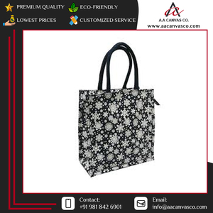 Sacs fourre-tout en toile de coton imprimés sur mesure, de qualité supérieure et très demandés, pour le transport d'épicerie, provenant d'un exportateur indien. - Product Image 5