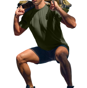 Tissu extensible Qualité unique T-shirt pour homme Sonnerie de haute qualité Produit personnalisé T-shirt à col rond vierge pour homme - Product Image 4